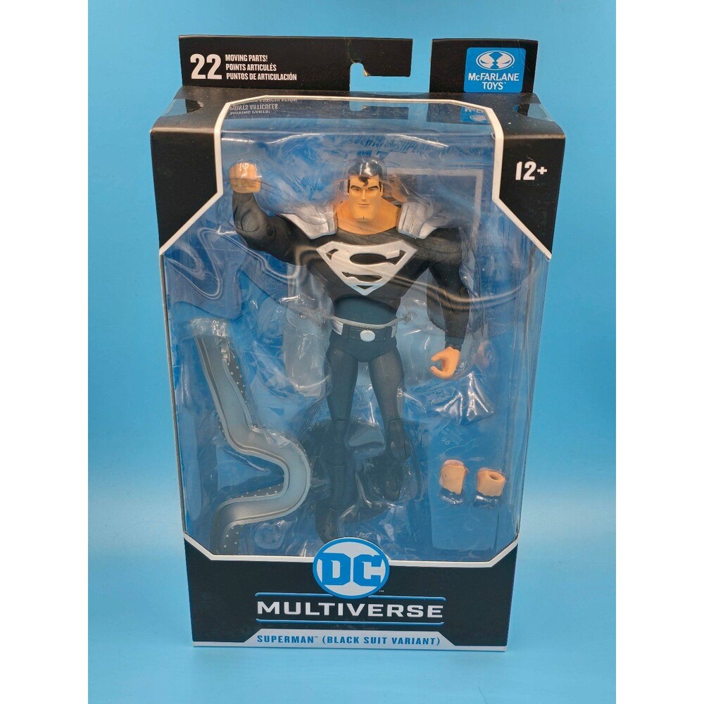 DC Multiverse SUPERMAN Animated Series BLACK SUIT VARIANT McFarlane Toys 7”